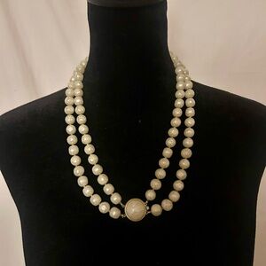 Vintage Trifari Double-Strand Faux Pearl Necklace